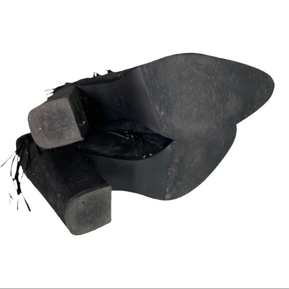 NINE WEST black fringe ankle boots - Picture 8 of 9